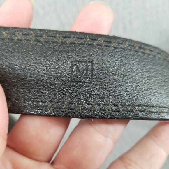 Fossil Belt Womens Medium Black Genuine Leather Belt Contrast Stitching *Read* - Picture 5 of 7